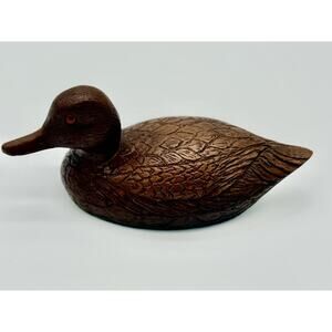 Cas-Carved Wood Art Products Vintage Duck Decoy Hand Carved Style Glass Eyes